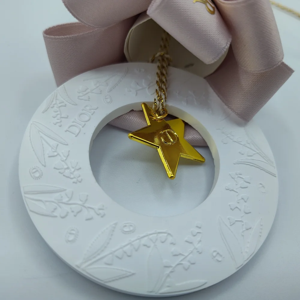 Dior Blush Pink Ribbon Holiday Fragrance Stone Ornament Gift Box Limited Edition - Picture 4 of 5